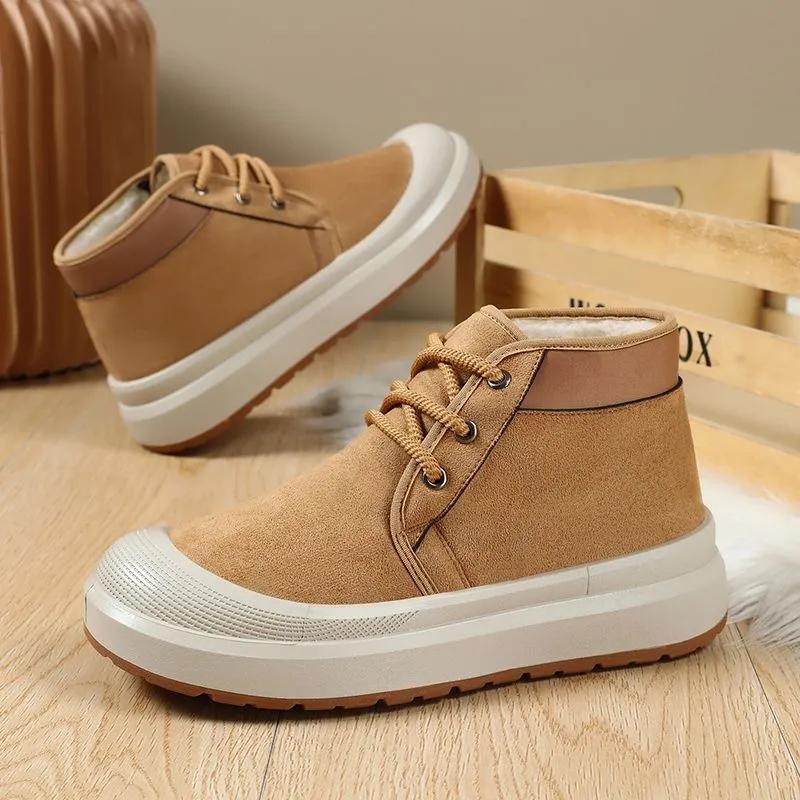 Зимние Снежные Сапоги Уличные Удобные Хлопковые Сапоги на Мягкой Подошве Теплые Сапоги на Флисовом Подкладе 45 хаки 2870₽