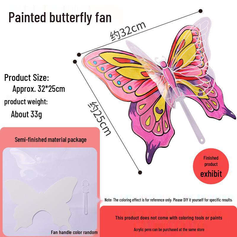 Kids DIY Painted Butterfly Fan Kit – Creative Art & Craft Materials for Kindergarten