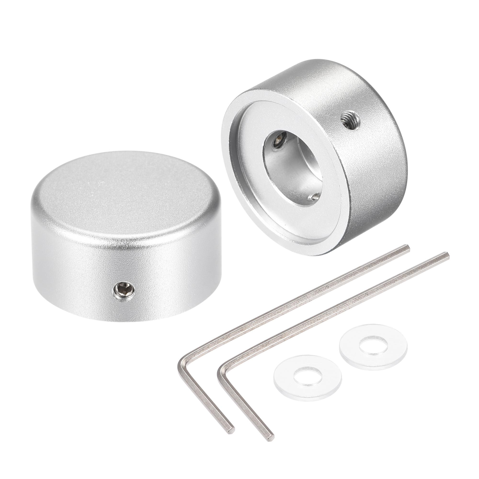 

Крышка футсвича для гитары, колпачок педали эффектов с ключом, алюминиевый сплав для электрогитары, упаковка из 2 штук серебряный