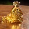 Citrine Money Bag Figurine Feng Shui  Crafts Coin Lucky Ornament Office Living Room Table Decoration Glass  Year Gift