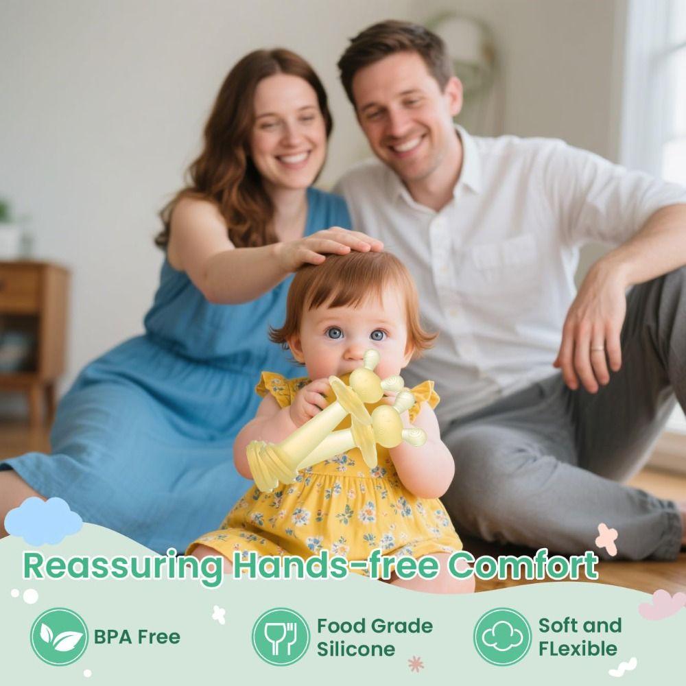 Silicone Hand Teether Washable Kids Teething Toys Comfortable Teether Gloves  For Infant