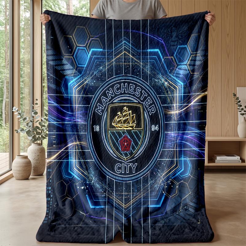 Manchester City Theme blanket Soft Flannel Blanket Plush Throw Blanket Cozy Sofa Bed Blanket for Home Decor