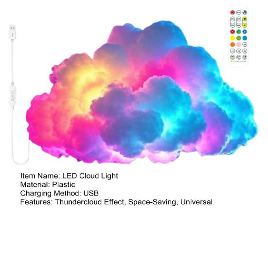 Bluetooth uyumlu APP ile Gök Gürültülü Bulut Lamba Müzik Senkronizasyonlu Renk Değiştiren Işık USB ile Çalışan Sese Duyarlı Dekor