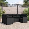 VidaXL Garden Lounge Set 6 Pcs with Cushions Black Wicker 3219365