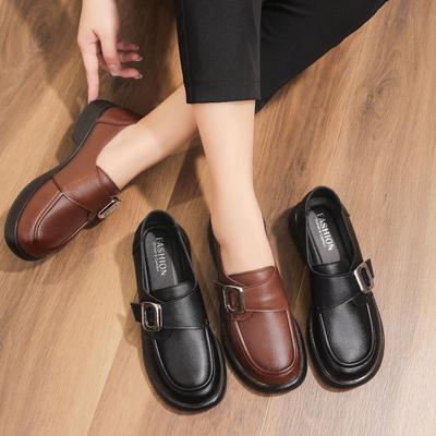 Mocassins de Printemps et d'Automne pour Femmes d'Âge Moyen Chaussures Plates Tout Terrain pour Maman Chaussures en Cuir à Semelle Souple Confortables