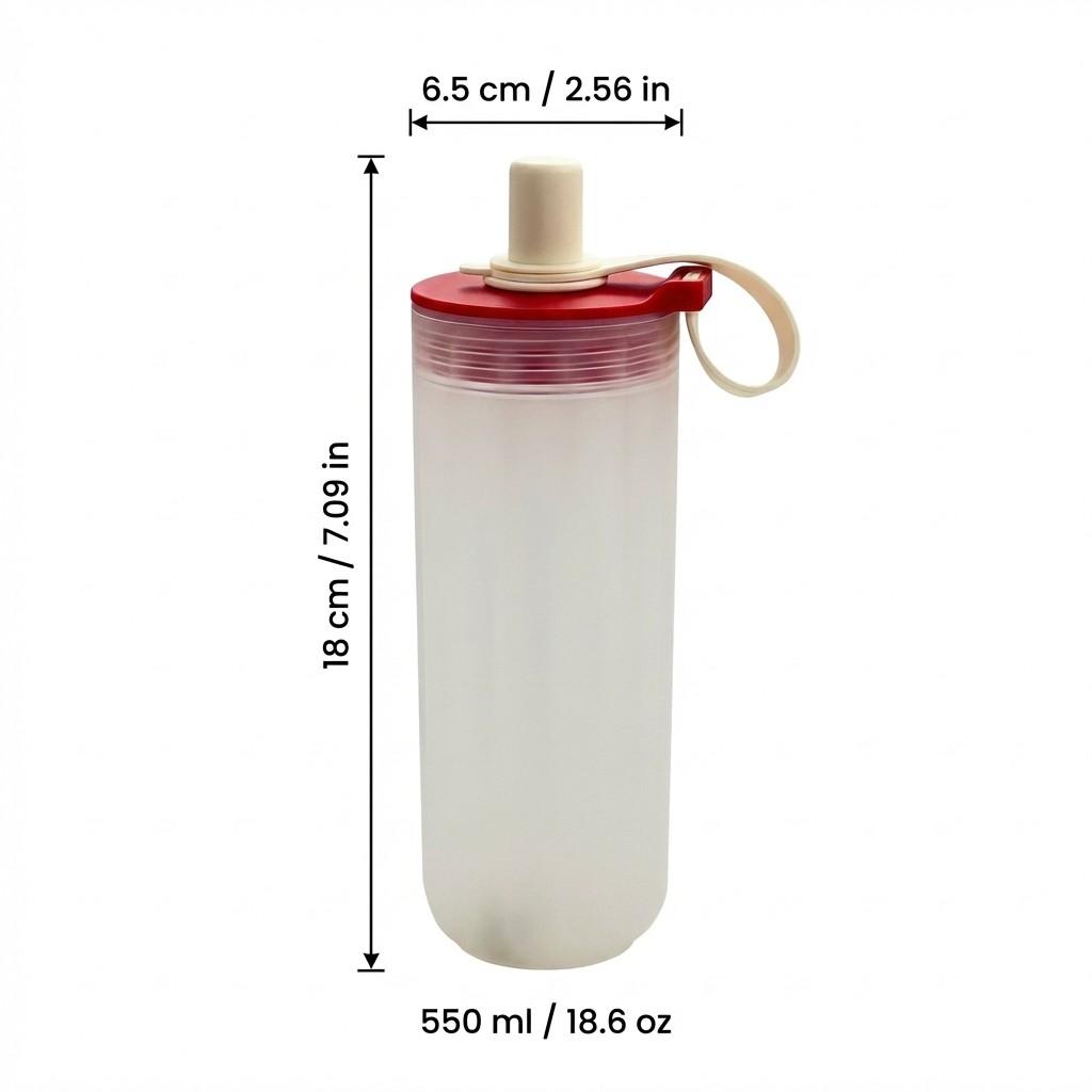 Plastic Water Bottle Tumbler For Kids Students Leak-proof Straw Water Cup Clear Portable Cold And Hot Drinking Cup With Handle