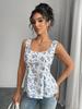 Übersee Sommerurlaub Stil Mini-Weste mit Blumenmuster und Bindedetail für Damen