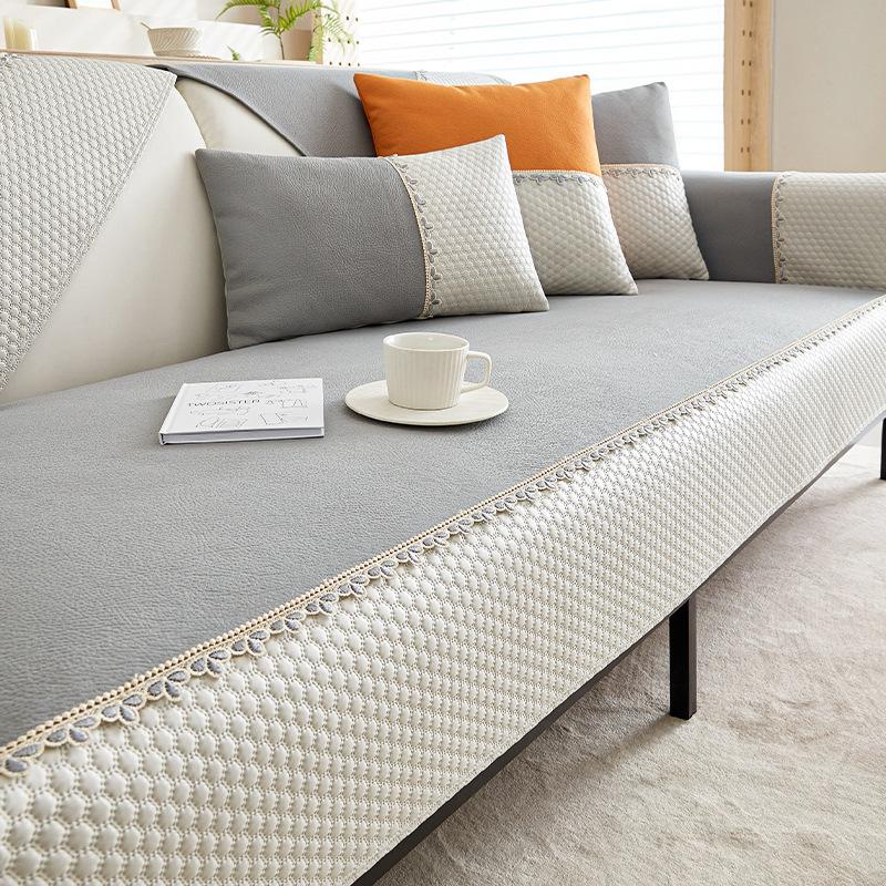 Wasserdichtes Napa Kunstleder Sofakissen Vier Jahreszeiten Universal Rutschfest Verschleißfest Kratzfest Wohnzimmer Gerade Reihe Sofaüberwurf Handtuch