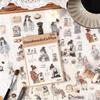 20 Sheets PET Die cut Stickers book Cartoon girl characters Decorative handmade Craft Material Diary Album Scrapbooking Supplies