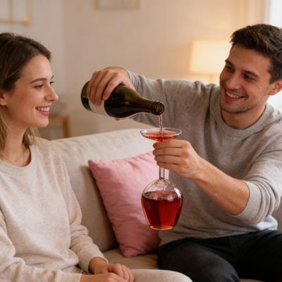 1/2Pcs Wine Glass Easy To Clean Dishwasher Safe Large Capacity Inverted Striped Design High Transparency Wine Glass