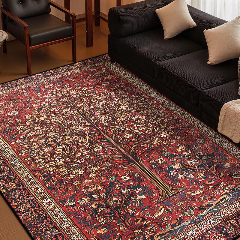 Perzische Stijl Retro Decoratie Huis Woonkamer Tapijt Grote Maat Antislip Entree Deurmatten Gemakkelijk Schoon te Maken Zacht Slaapkamer Tapijt 2.6x3.9ft(80x120cm)