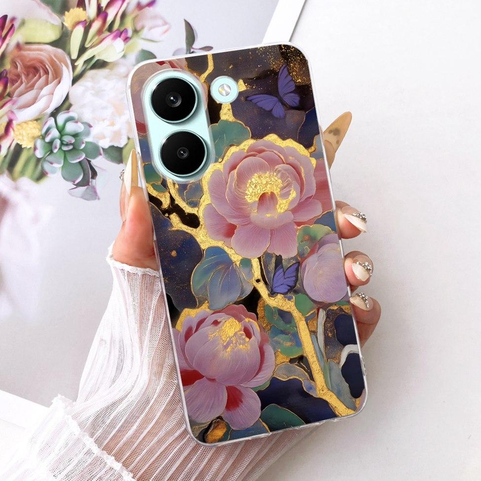 6.59'' Case For Xiaomi Poco X8 Pro 5G Cover Transparent Fashion Flowers Cute Cat Cool Painted Soft Casing 2511FPC34G