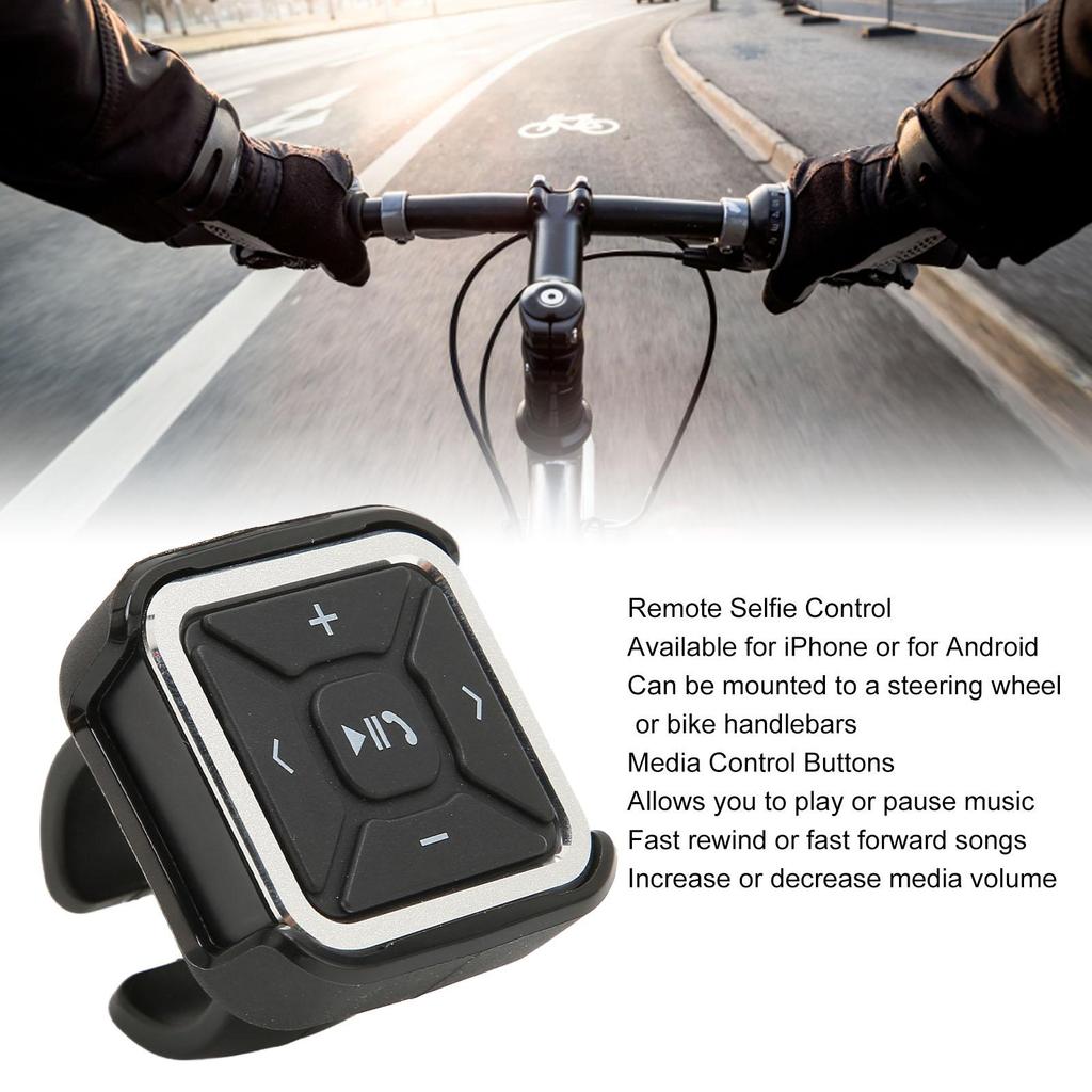Bluetooth Media Button Wireless Sound Adapter Switch Steering Wheel Remote Controller Receiver for Bike Motorcycle Car