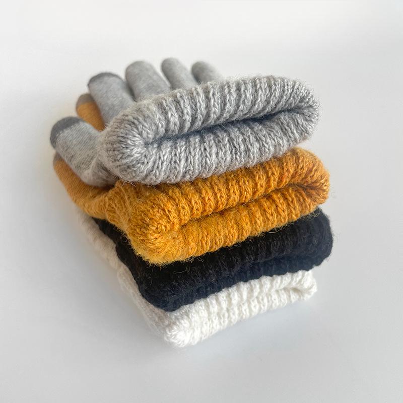 Damen Winter Dicke Wollhandschuhe für Outdoor Radfahren Touchscreen für Wärme und Isolierung Strickhandschuhe mit Garn für Herren