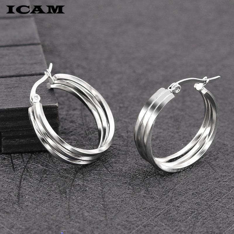 

Brand Metal Elegant Hoop Earring Woman 2019 New Vintage Gold Color Cheap Korean Statement Earrings Accessories Brincos 25mm серебряный