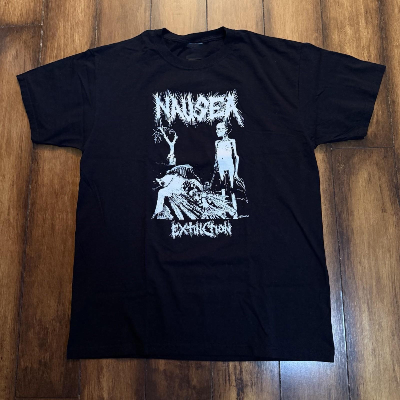 Vintage Nausea Band T-Shirt Extinction Crust Grindcore NZ229 FREE SHIPPING S
