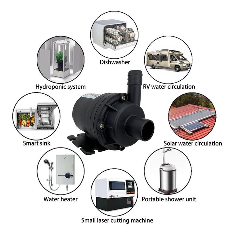DC12/24V Brushless Motor Water Pump, 1000L/H, 8M Head 1/2" Submersible Pump, Shower Booster Pump, IP68,pagoda Joint