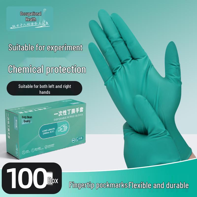 Langlebige Nitril-Sicherheitshandschuhe: Chemikalien-, Öl-, Säure-, Laugebeständig, Lebensmittelgeeignet, Wasserdicht für den industriellen und privaten Gebrauch.