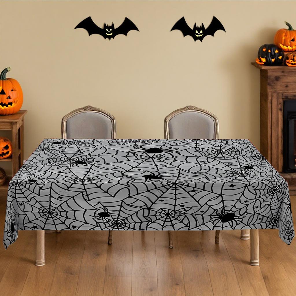 1pc New Design Printed Tablecloth, Halloween Tablecloth, Party Celebration Tablecloth, Spider Web Spider
