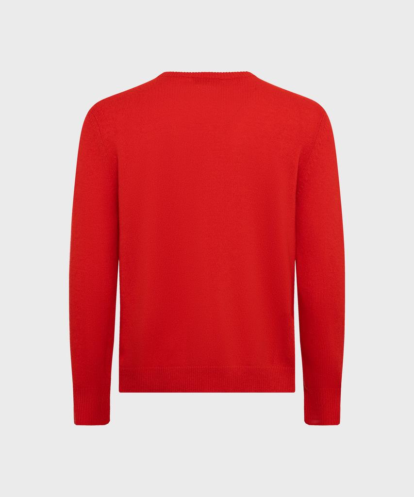 MARINE SERRE (M) Clean Wool Knit Crewneck Sweater Red