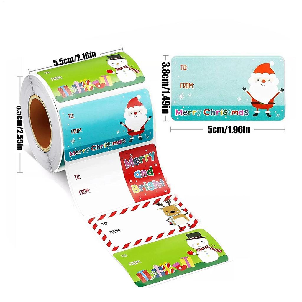Christmas Name Tags Stickers Holiday Name Tags Decorations Self-Adhesive Festive Stickers Labels For Family Party DIY Craft