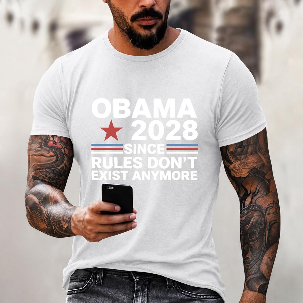 Men's Funny Letter Print Casual Loose Fit Graphic Tee Shirt for Everyday Wear