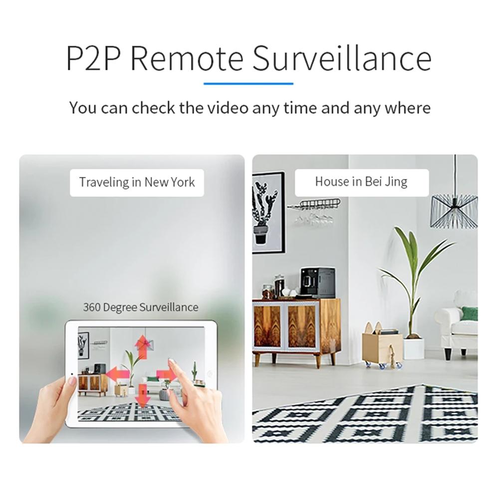 Cameră de securitate HD 1080P Cameră WiFi 3MP Cameră panoramică/înclinată cu urmărire a mișcării la 355 de grade Viziune nocturnă IR