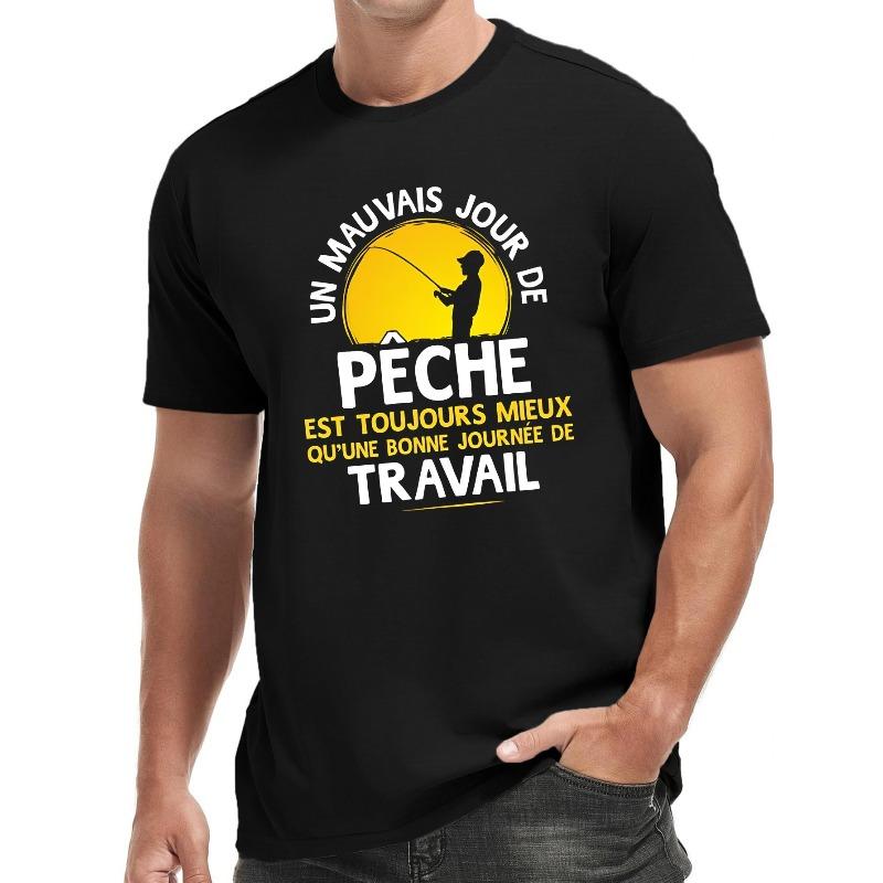 

European size Fun French Men s Short Sleeve T-shirt Summer T-shirt Top 4XL чорний