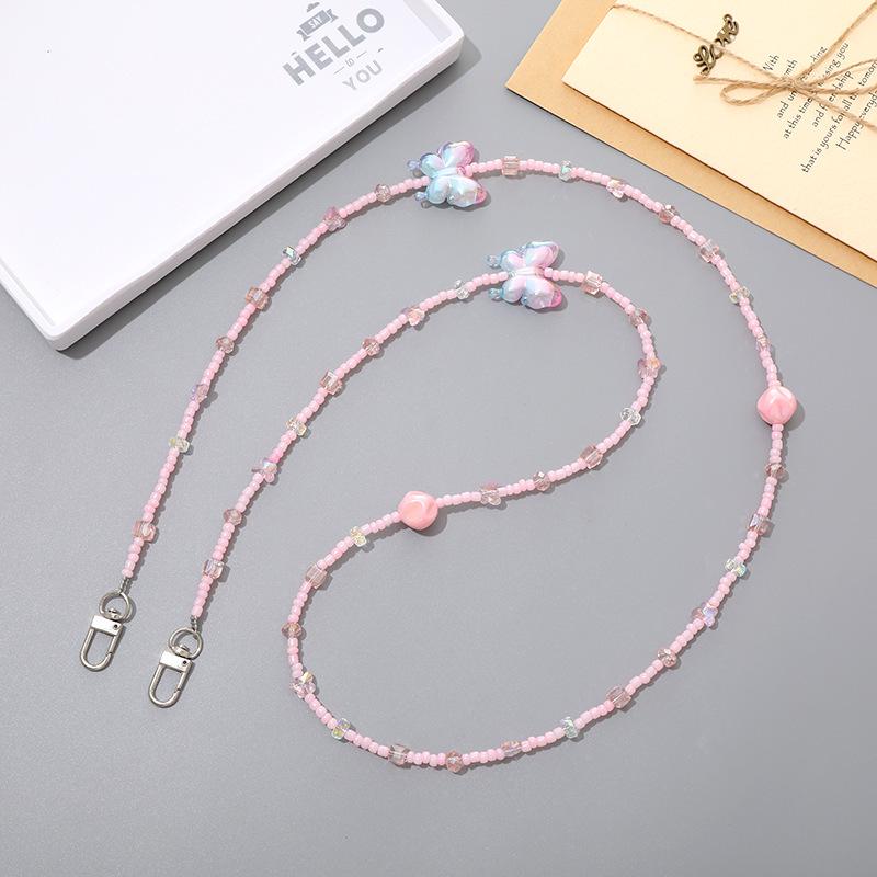 Yi Lian Acrylic Beaded Phone Chain: Pearl Crossbody Strap Charm for Women