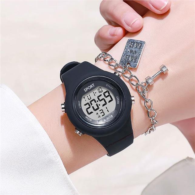 Women's Waterproof Multifunctional Luminous Sport Alarm Watch for Students