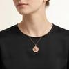14K Gold Plated Brass Jewelry Floral Enamel Pearl Pendant Vintage Flower Round Charm for Women Fashion Accessory 