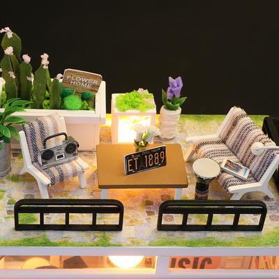 Mini DIY Doll House Kit 3D Puzzle Assembly Building Model Toys Ome Bedroom Decoration With Furniture Wooden Craft Dollhouses