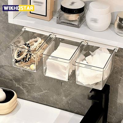 Transparenter Badezimmer Wattestäbchen Make-up Watte Badezimmer Ausziehbarer Aufbewahrungsschubladen-Stil Aufbewahrungsbox Unter dem Spiegelschrank