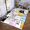 Cartoon Cats Pattern Carpet with Colorful Playful Kittens Design for Home Decor Suitable for use as an anti-slip for room and bedroom sofas