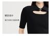 Fashionable slim fit women's short sleeved lapel knitted sweater 2025 spring and summer thin style hollow out small shirt top