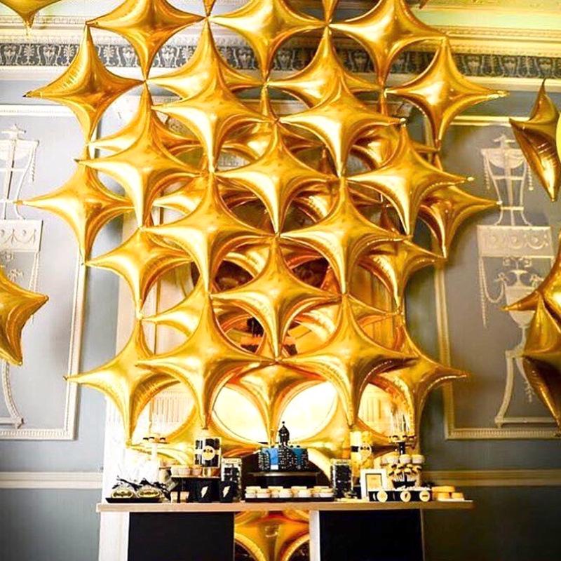 10" Four-Point Star Aluminum Foil Balloon for Birthdays and Parties