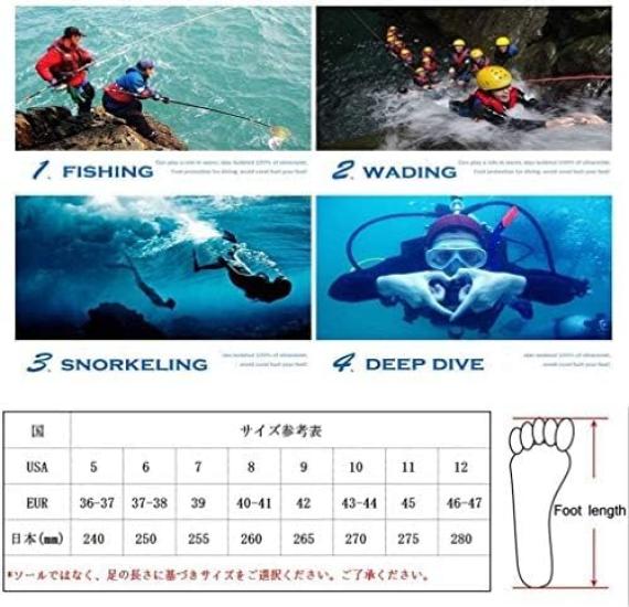 MORGEN SKY Diving for Mountain and YZ001 Size Boots, 5mm, Neoprene, Reef, Stream, Fishing, (Black, 8)