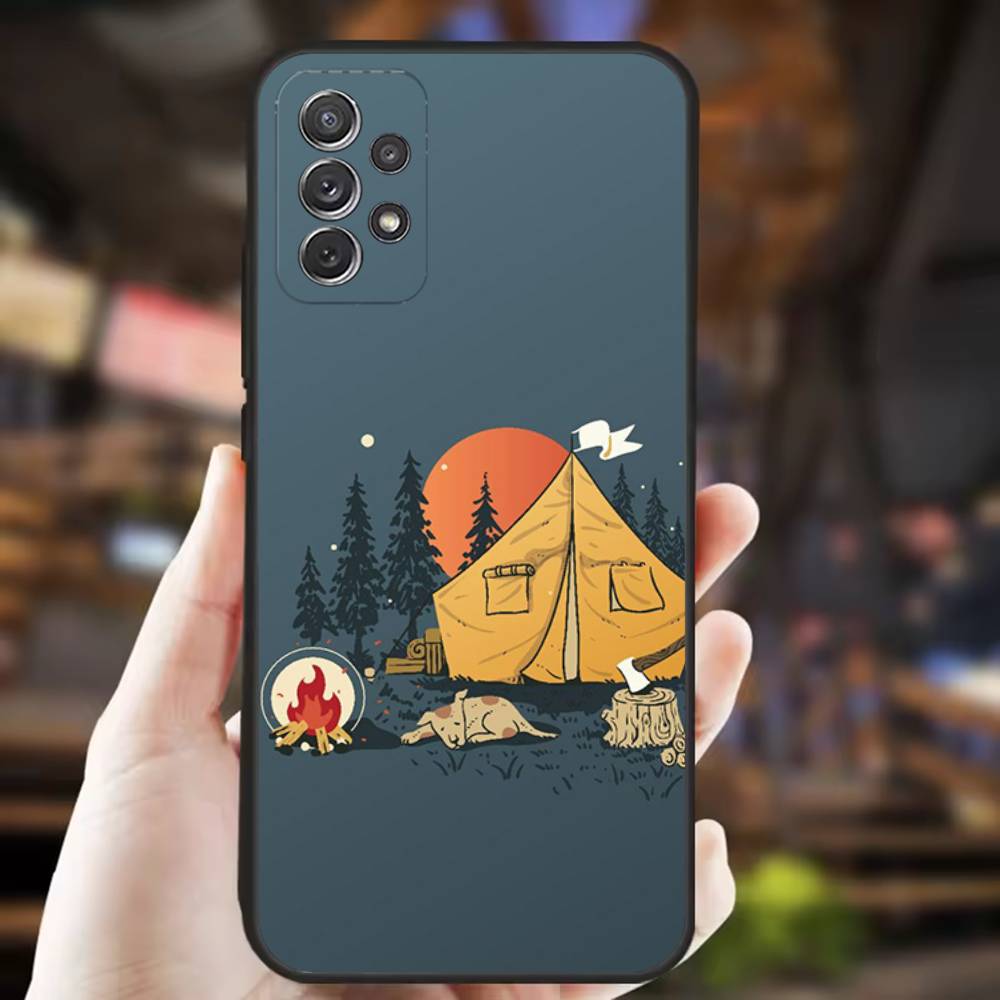Nature outdoor camping Phone Case For Samsung S25,S24,S21,S22,S23,S30,Ultra,S20,Plus,Fe,Lite,Note,10,9,5G Black Cover