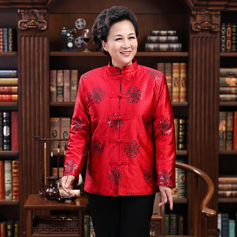 Men and Women Couples Spring and Autumn Comfortable Dresses, Chinese Style Retro Middle-aged and Elderly Long-sleeved Shirts