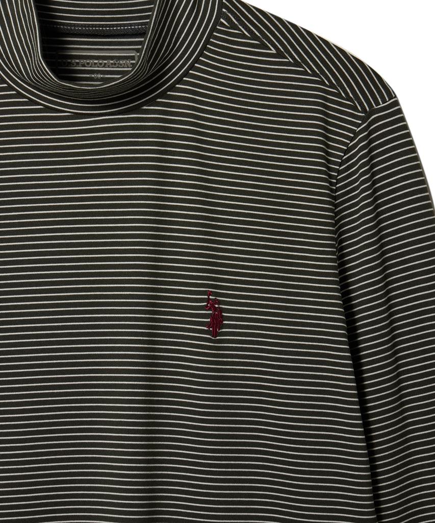 USPOLOASSN Long Sleeve Double-Fleece Gray Stripe