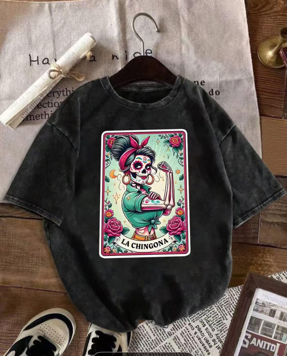 Women s Distressed Washed Short-Sleeve T-Shirt - Unique, Stylish Loose Fit for Summer 2025 XL промывают черный