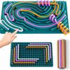 Sensory Activity Board For Kid Busy Board Motor Skills Montessori Toy Relaxing Stress Colored Silicone Rod Travel Toy Gift Boy