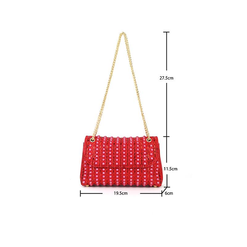 

Women Beaded Evening Clutch Sparkly Handbag with Rhinestone Party Prom Banquet Lady Clutch Purse Underarm Pouch Shoulder Bag червоний