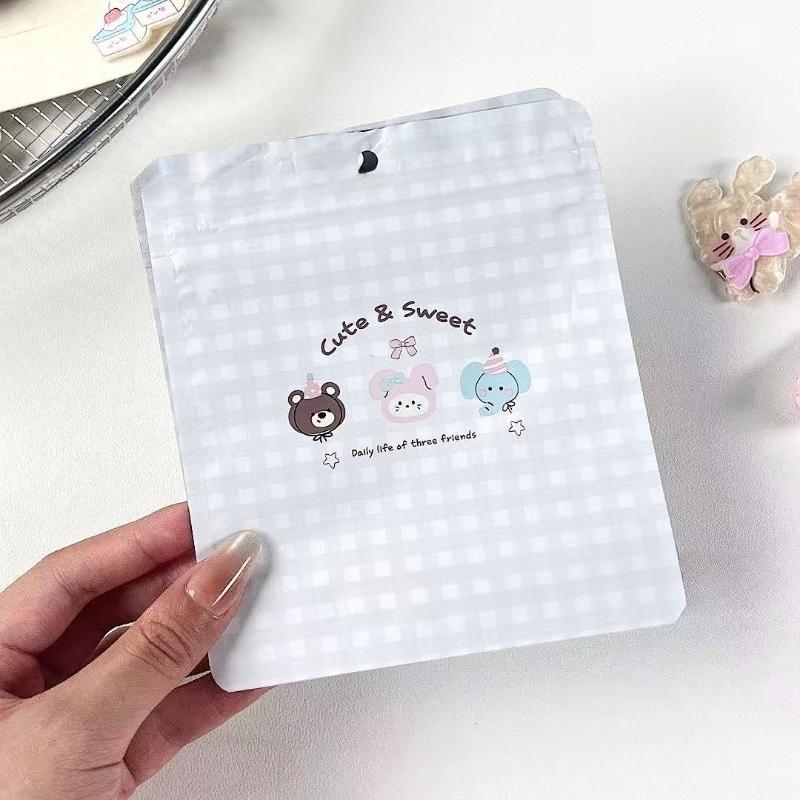 10Pcs/pack Candy Color Thickened Self-sealing Bag Transparent Ziplock Bag Gift Packaging Sealed Bag