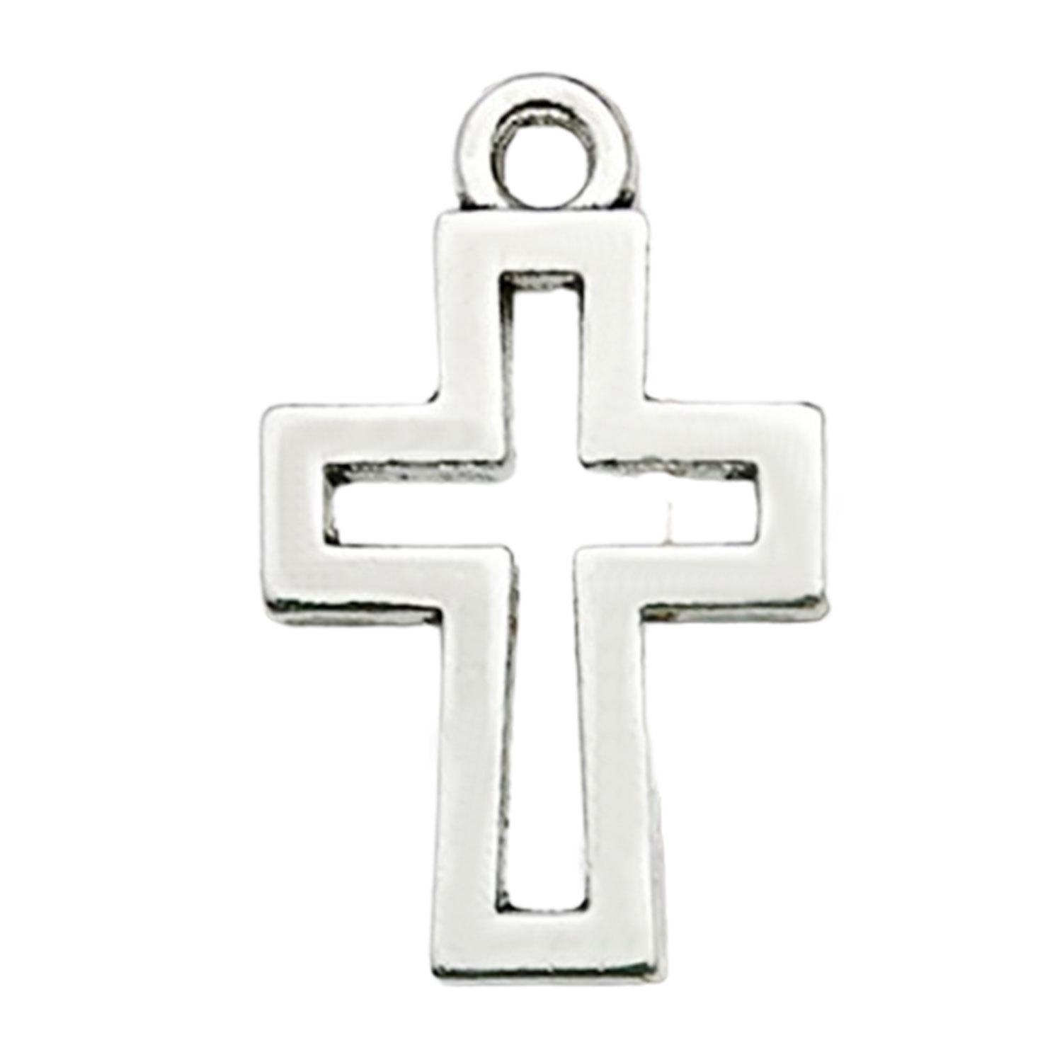 

Антикварный серебряный сплав крест любовь кулон для самостоятельного изготовления ювелирных изделий hollow cross, 11x17mm