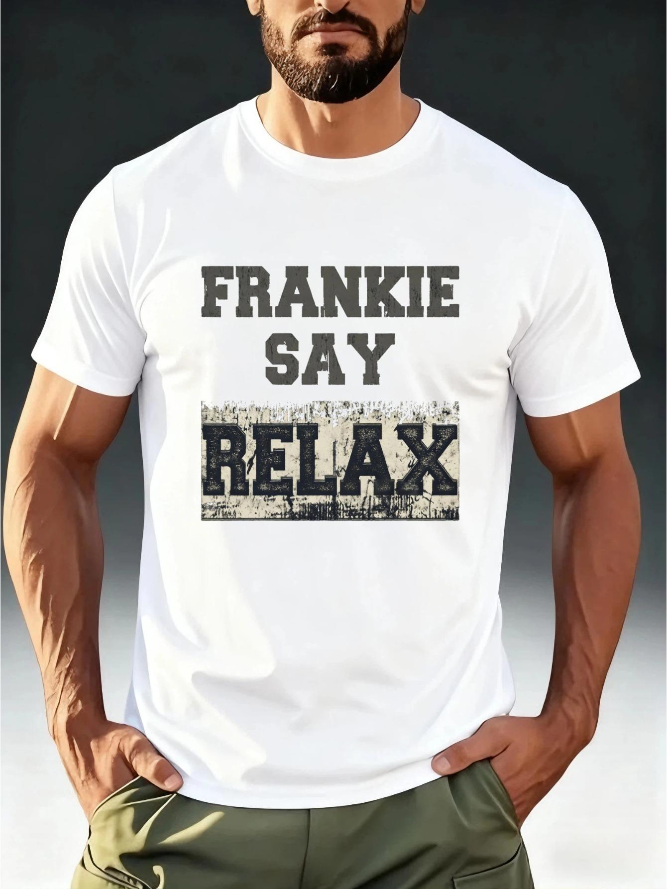 

Men s Vintage Frankie Say Relax T-Shirt - Distressed Retro Streetwear Tee with Iconic Slogan XXXXL