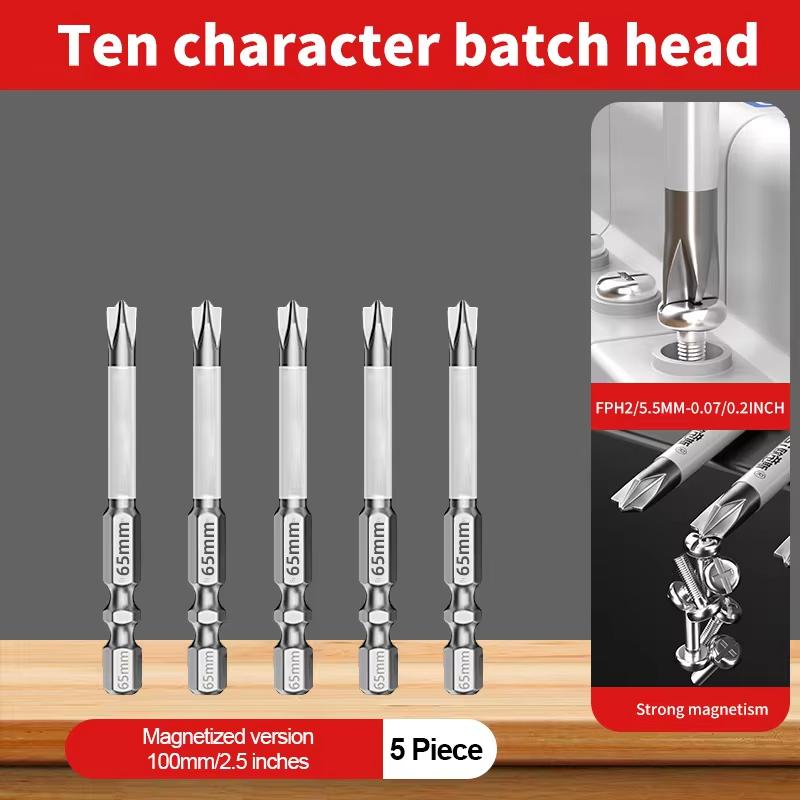 Non-slip Cross Screwdriver Set Magnetic Batch Head Magnetic Batch Head Impact Screw Driver Bit 65mm  110mm