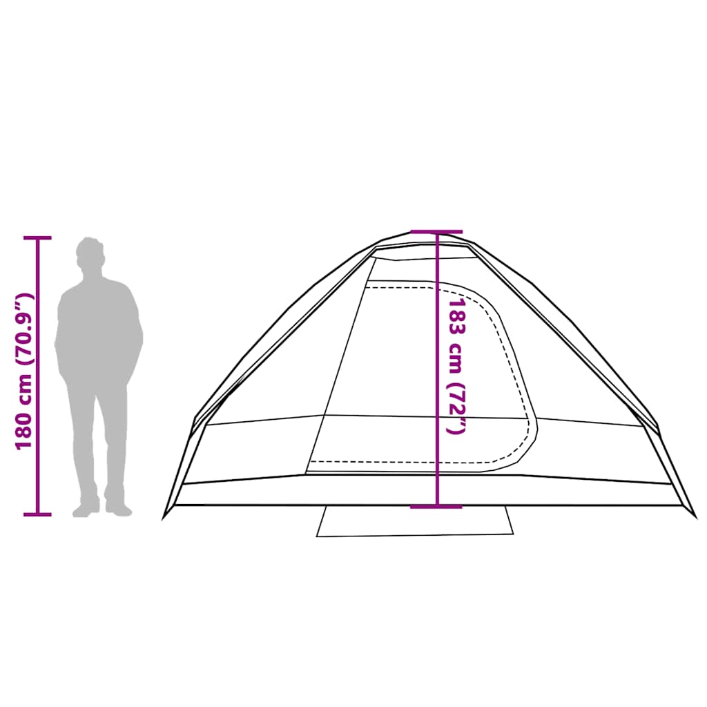 Dome Family Tent for 6 Persons Grey and Orange Waterproof