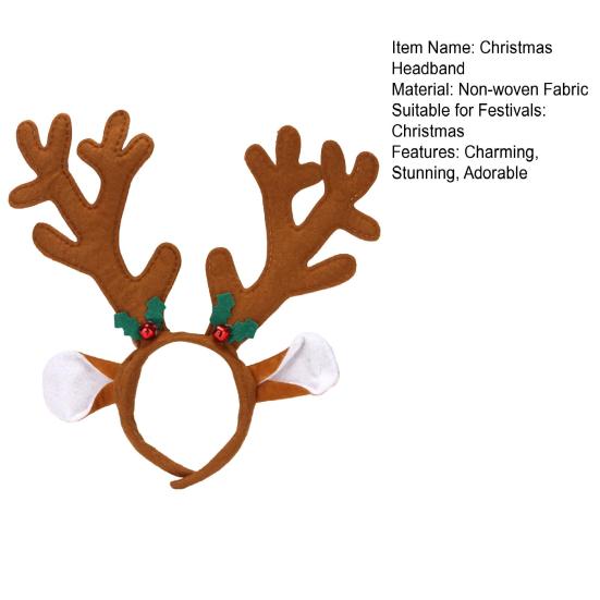 Christmas Headbands Cute Reindeer Antlers Headbands with Bell Christmas Animal Ear Hair Bands