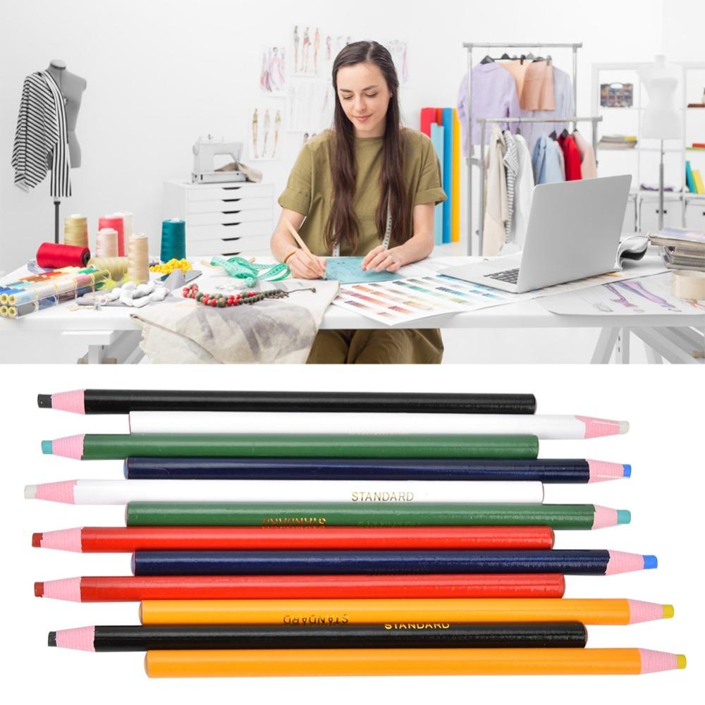 12pcs 6 Colors Fabric Marking Pencil Peel-Off Erasable Pen Versatile Sewing Crayons For Sewing